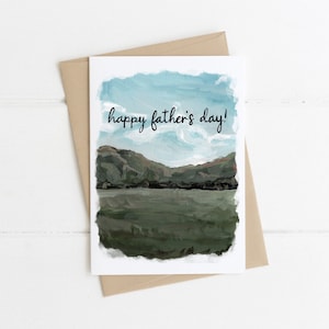 Happy Fathers Day Greeting Card, Fathers Day, Dad Card, Landscape Nature Card image 1