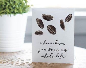 Carte d'anniversaire de mariage, carte d'amateur de café, anniversaire de rencontre, carte de mariage, carte d'amour