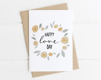 Landscape Valentines Day Card, Happy Valentine's Day, Rustic Landscape Vintage Photo