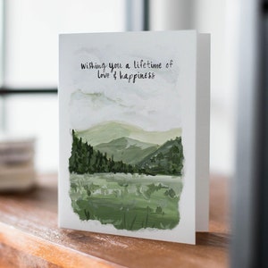 Wishing You a Lifetime of Love & Happiness, Rustic Anniversary Card, Outdoors Lover Card, Nature Lover Card, Dating Anniversary, Wedding