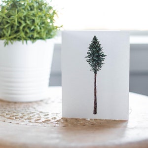 Single Pine Tree Greeting Card, Tree Card, Rustic Pine Greeting Card, Nature Lover Card, Outdoorsy Card