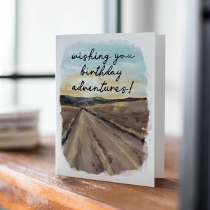 Wishing You Birthday Adventures Landscape Card, Rustic Birthday Card, Outdoors Lover Card, Nature Lover Card, Mountain Birthday Card
