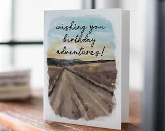 Wishing You Birthday Adventures Landscape Card, Rustic Birthday Card, Outdoors Lover Card, Nature Lover Card, Mountain Birthday Card