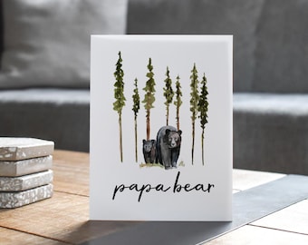 Papa Bear Greeting Card, Fathers Day, Dad Birthday, Bear Nature Lovers Card