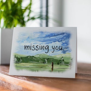 Missing You, Rustic Landscape Card, Outdoors Lover Card, Nature Lover Card, Moving Away Card, Long Distance, Thinking of You Card