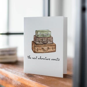 A próxima aventura aguarda, cartão de aniversário rústico, cartão de amante do ar livre, cartão de mudança, cartão de amante da natureza, cartão de emprego em casa nova