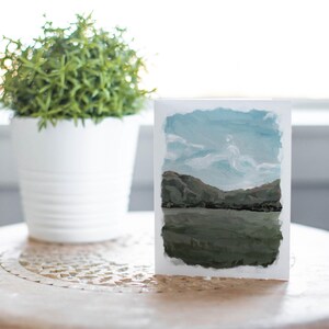 Tarjeta de felicitación con paisaje de camping rústico, tarjeta de felicitación con paisaje de fogata, tarjeta para amantes de la naturaleza, tarjeta para actividades al aire libre