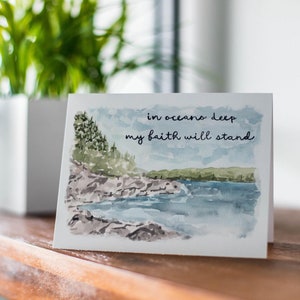 Carte In Oceans Deep My Faith Will Stand, Carte de voeux cantiques, Carte religieuse, Carte de deuil, Carte d'encouragement, Carte de paysage