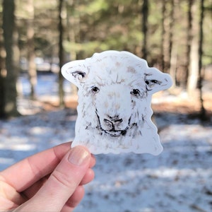 Sheep Vinyl Sticker, Rustic Water Bottle Sticker, Farmhouse Laptop Sticker, Vinyl Decal, Farm Animal, Sheep