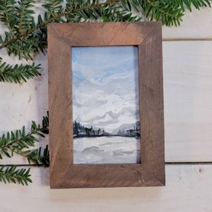Mini Framed Landscape Original Painting, Rustic Decor, Small Landscape Art