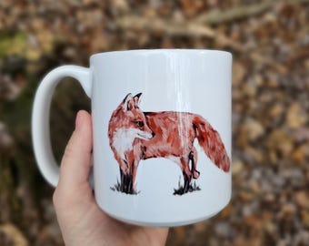 フォックスコーヒーマグ、自然愛好家へのギフト、セラミックマグ