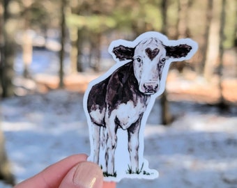 Love Cow Vinyl Sticker Hereford, Heart Cow, Water Bottle Sticker, Laptop Sticker, Vinyl Decal, Farm Animal, Cow, Red Cow Sticker, Brown Cow