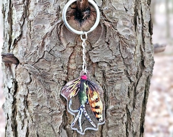 Fly Fishing Lure Acrylic Keychain, Gift For Nature Lover, Fishing Gift, Fisherman, Fly Fishing