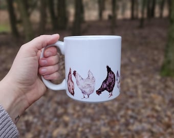 Taza de café para amantes del pollo, taza de café con pollo, taza de cerámica