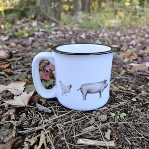 Bauernhof Tier Kaffeebecher, Holstein Kuh, Schaf, Schwein, Huhn Kaffeetasse, Keramik Camp Becher