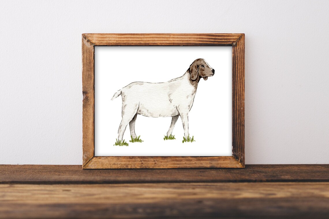 Goat Farmhouse Wall Art Print Rustic Wall Art Farm Animal Etsy