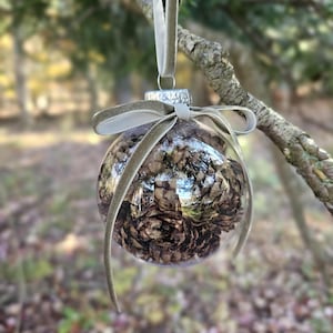 Rustic Pinecone Ornament, Wood Ornament, Nature Lover Ornament, Woodland Christmas Ornament