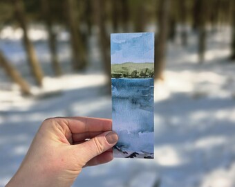 See Aquarell Lesezeichen, rustikale Landschaft Lesezeichen, Buch-Liebhaber Geschenk, hübsches Lesezeichen