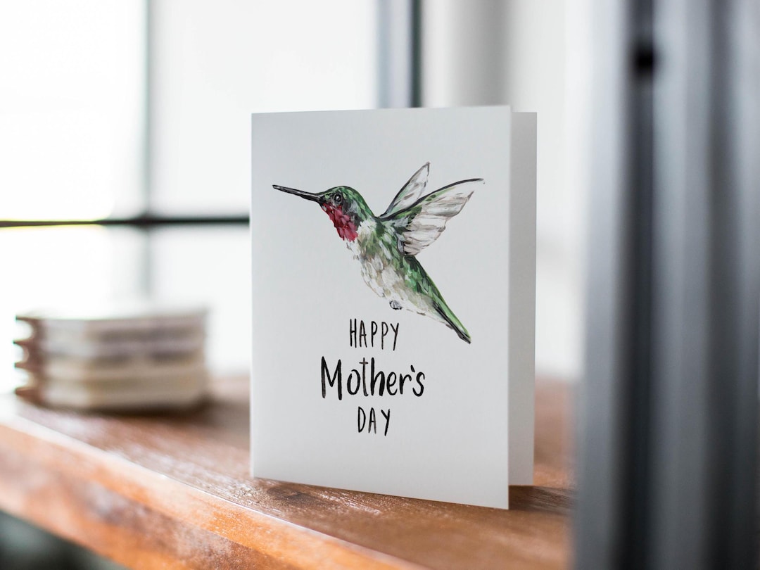 Happy Mothers Day Hummingbird, Mother's Day Card, Humming Bird Card for ...