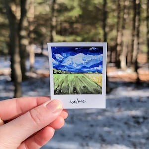 Explore Landscape Vintage Photo Vinyl Sticker, Vintage Landscape Sticker, Rustic Landscape, Photo Landscape Sticker, Gift For Traveler