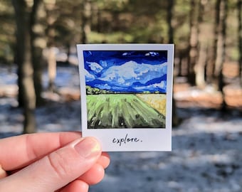 Explore Landscape Vintage Photo Vinyl Sticker, Vintage Landscape Sticker, Rustic Landscape, Photo Landscape Sticker, Gift For Traveler