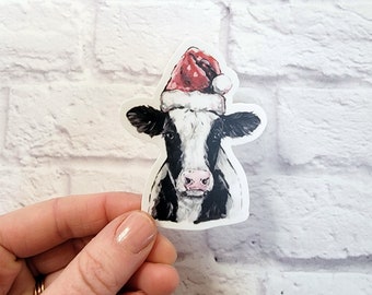 Cow Vinyl Sticker Holstein, Water Bottle Sticker, Laptop Sticker, Vinyl Decal, Farm Animal, Cow, Black and White Cow Sticker