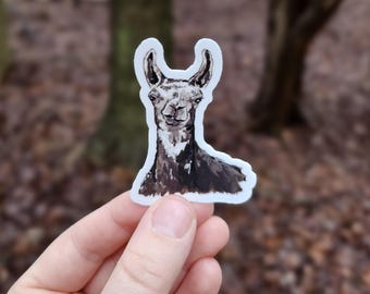Pegatina de vinilo de llama, pegatina para botella de agua, pegatina para portátil, calcomanía de vinilo, animal de granja, amante de las llamas