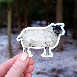 Sheep Vinyl Sticker, Rustic Water Bottle Sticker, Farmhouse Laptop Sticker, Vinyl Decal, Farm Animal, Sheep