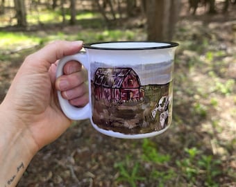 Black and White Cow White Ceramic Mug, Holstein Cow Coffee Mug, Cow Cup, Cow Mug, Ceramic Camp Mug