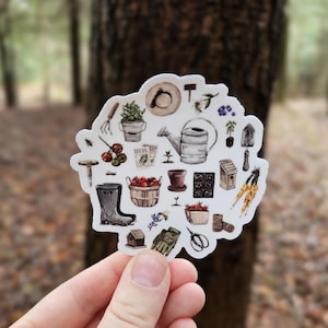 Gardening Lover Vinyl Sticker, Water Bottle Sticker, Laptop Sticker, Vinyl Decal