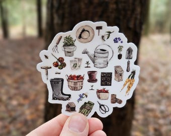 Gardening Lover Vinyl Sticker, Water Bottle Sticker, Laptop Sticker, Vinyl Decal