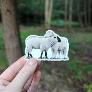 Sheep Vinyl Sticker, Rustic Water Bottle Sticker, Farmhouse Laptop Sticker, Vinyl Decal, Farm Animal, Sheep