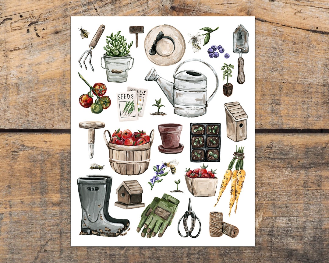All Things Gardening, Gardening Print, Gift for Gardener, 8x10 Art ...