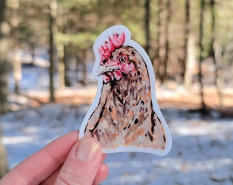 Chicken Vinyl Sticker, Water Bottle Sticker, Laptop Sticker, Vinyl Decal, Farm Animal, Hen, Chicken