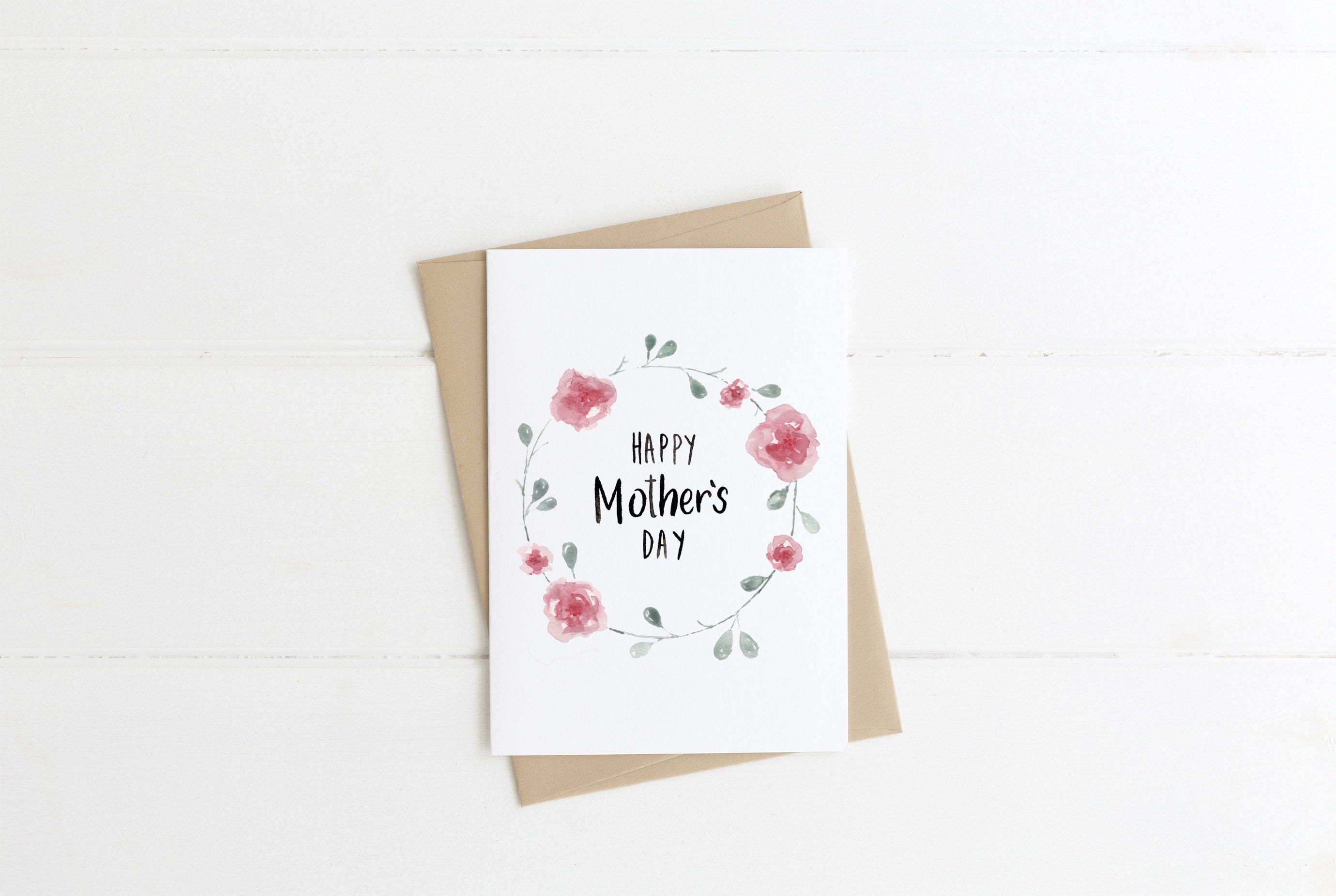 Happy Mothers Day Card, Watercolor Flower Mothers Day Card, Card for ...