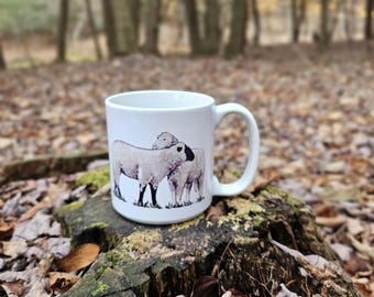 Keramische mok schapen, koffiemok boerderijdieren, keramische mok