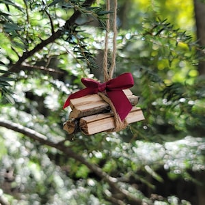 Rustic Log Ornament, Wood Ornament, Log Slice Ornament, Woodland Christmas Ornament