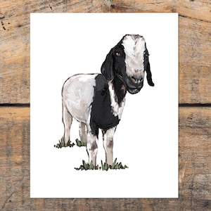 Goat Farmhouse Wall Art Print, Rustic Wall Art, Farm Animal Room Decor