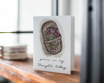 You're In My Thoughts Today, Sympathy Card, Condolence Card, Grief Greeting Card, Mourning Card, Sorrow Card, Bereavement Card