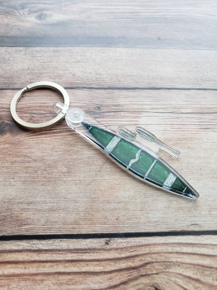 Canoe Keychain Outdoorsy Keychain Canoe Lover Lake House Etsy