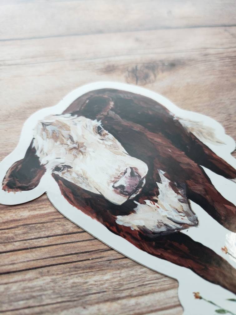 Large Cow Vinyl Sticker 4 Water Bottle Sticker Laptop Etsy