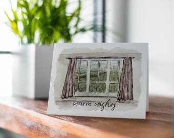 Warm Wishes Rustic Landscape Greeting Card, Appreciation Card, Best Friend, Thank You, Gratitude