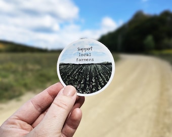 Support Local Farmers Sticker, Water Bottle Sticker, Laptop Sticker, Vinyl Decal, Farming Sticker