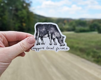 Support Local Farmers Sticker, Water Bottle Sticker, Laptop Sticker, Vinyl Decal, Farming Sticker