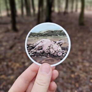 Pig in Mud Vinyl Sticker, Water Bottle Sticker, Laptop Sticker, Vinyl Decal, Farm Animal