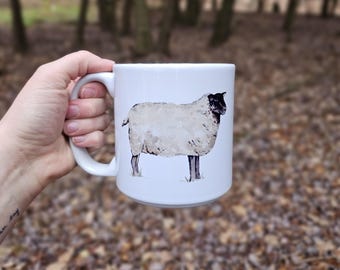 Keramische mok schapen, koffiemok boerderijdieren, keramische mok