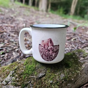Mom and Baby Cow Mug, Brown Swiss Cow Coffee Cup, Ceramic Camp Mug