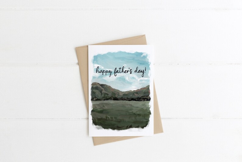 Happy Fathers Day Greeting Card, Fathers Day, Dad Card, Landscape Nature Card image 1