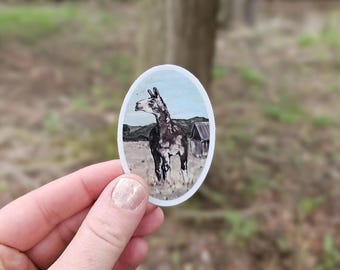 Pegatina de vinilo de llama, pegatina para botella de agua, pegatina para portátil, calcomanía de vinilo, animal de granja, amante de las llamas