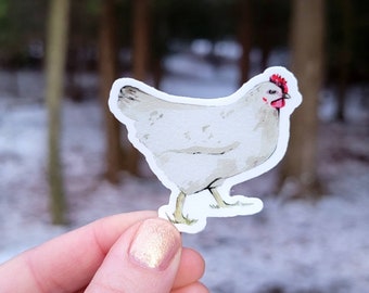 Chicken Vinyl Sticker, Water Bottle Sticker, Laptop Sticker, Vinyl Decal, Farm Animal, Hen, Chicken